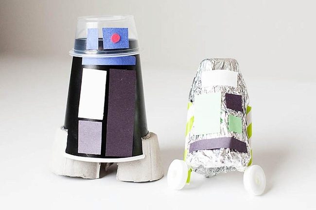 Plastic Cup Robot Figures