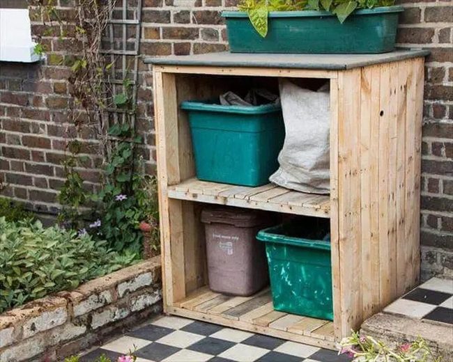 Natural Wood Shelves With Colorful Planters