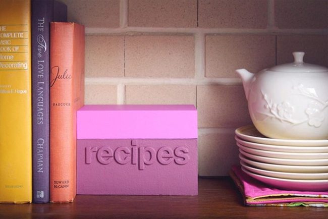 Pink Recipe Box Kitchen Display