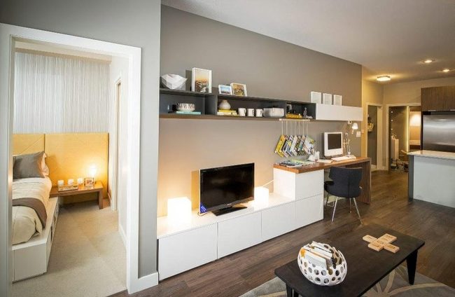 Black Coffee Table, Gray Walls