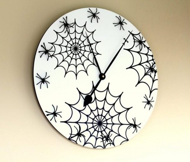 Black Spider Web Clock