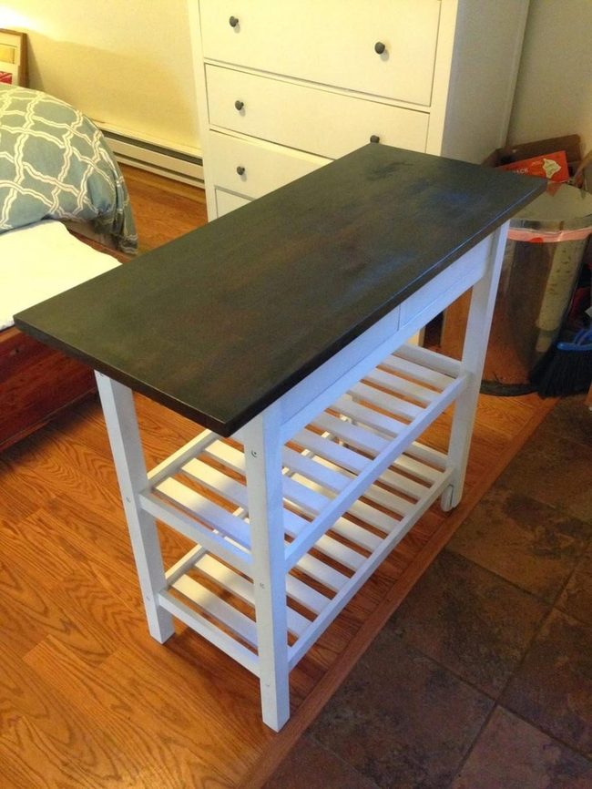 Dark Wood White Frame Nightstands