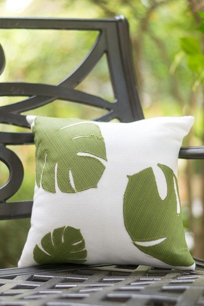 Green Leaf Outdoor Pillow