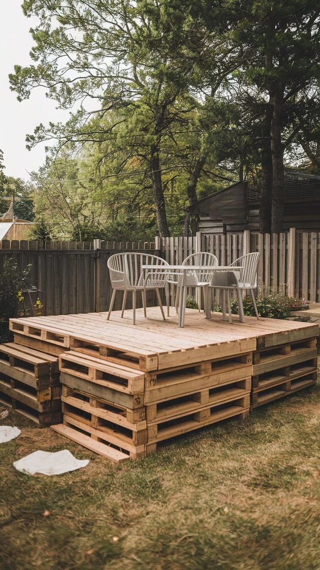 Wooden Pallet Patio Platform