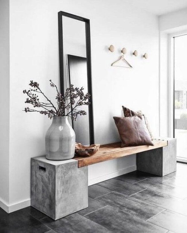 Concrete Meets Natural Wood