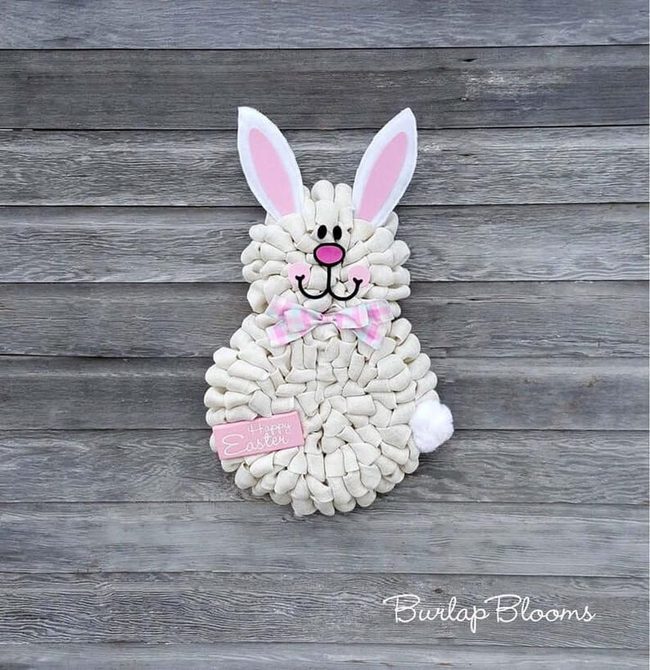 Fluffy White Bunny Wreath
