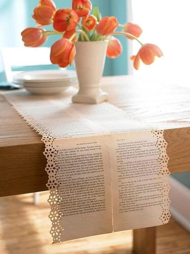 Vintage Book Pages With Lace Edges