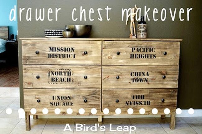 Black Lettered Wood Chest