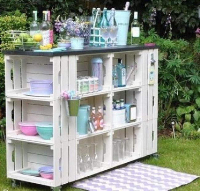 White Crate Outdoor Bar Station