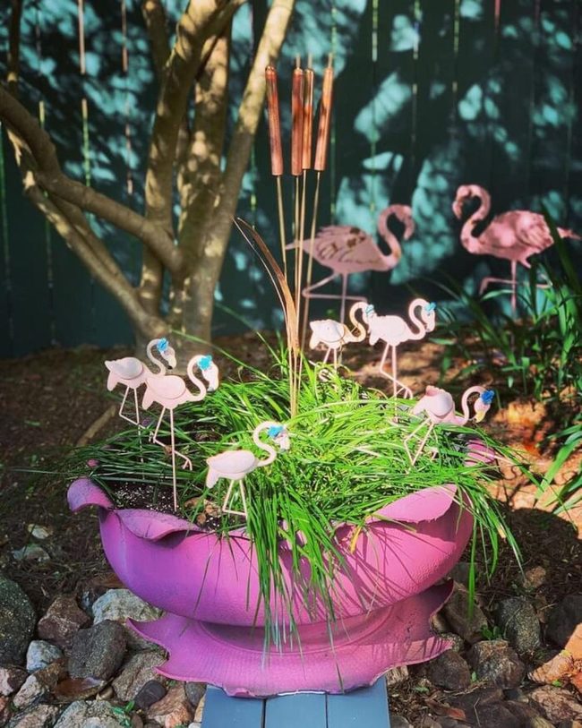Pink Tire Flower Planter