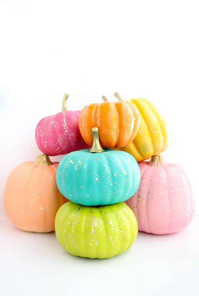 Gold Splatter Pumpkins Shine