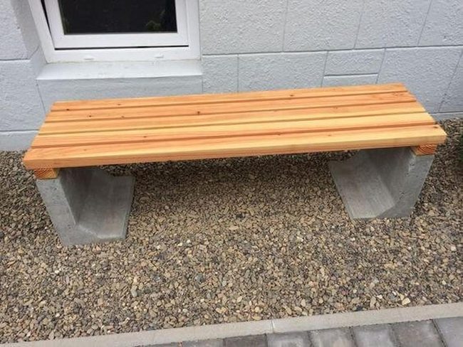 Concrete And Wood Gathering Bench