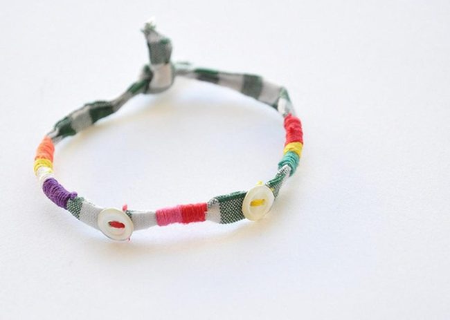 Checkered Green Woven Rainbow