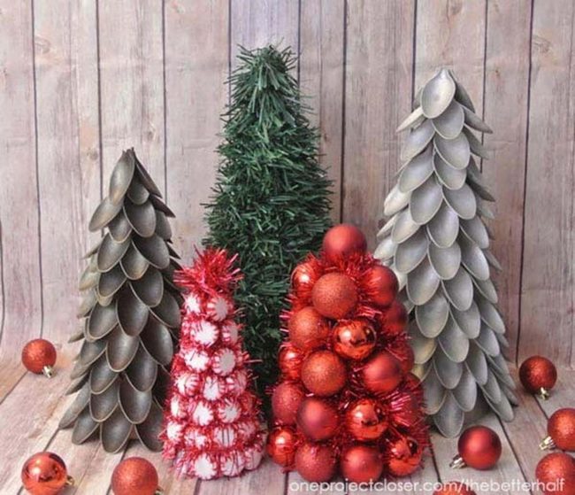 Metallic Spoon Christmas Trees