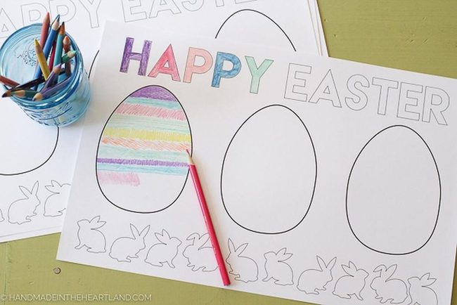 Striped Eggs Easter Coloring