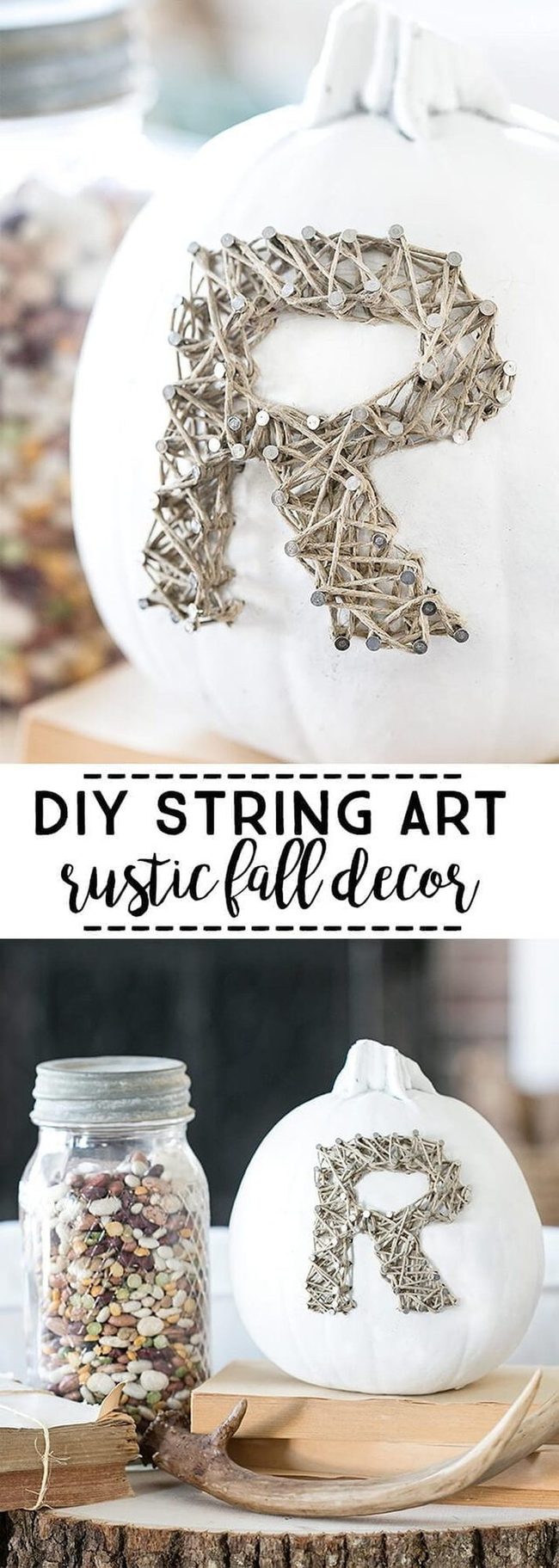 White Pumpkin String Art