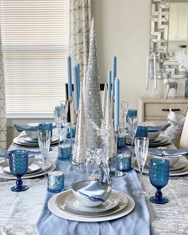 Icy Blue Silver Sparkle