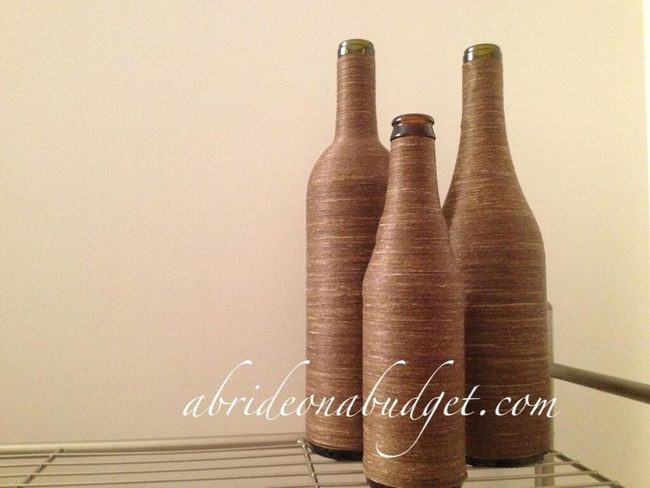 Fabric-Wrapped Wine Bottle Centerpieces