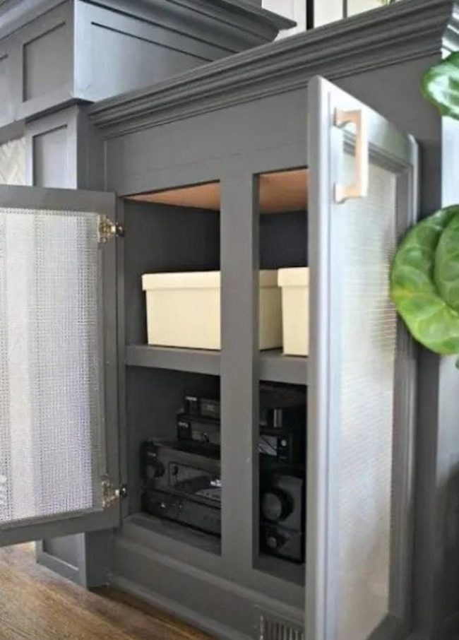 Deep Gray Woven Kitchen Cabinetry