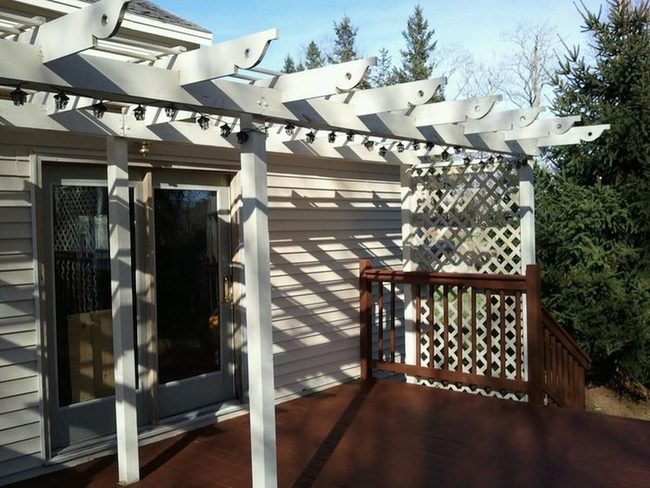 White Pergola Shadow Deck