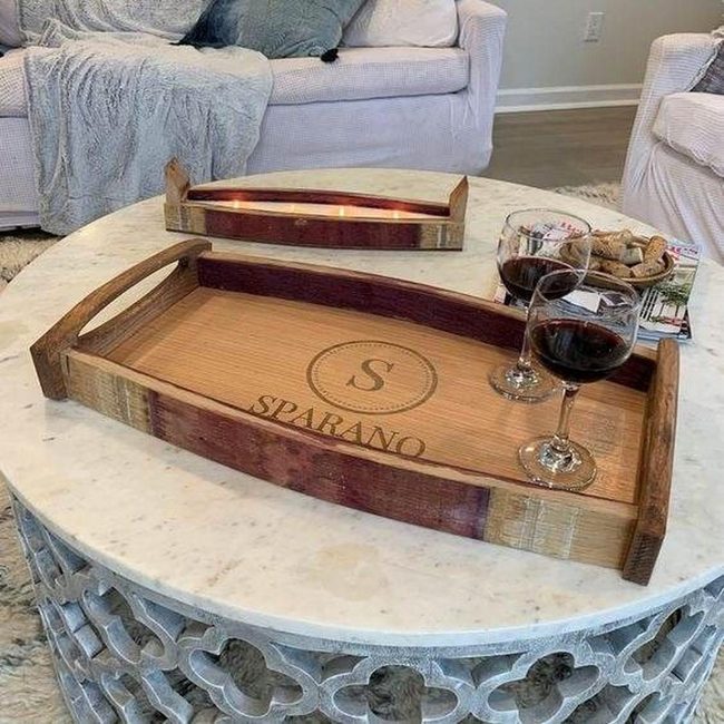 Reclaimed Barrel Wood Tray