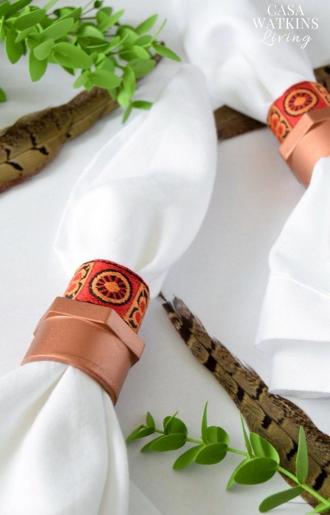 Leather Rings, Leafy Tablescape