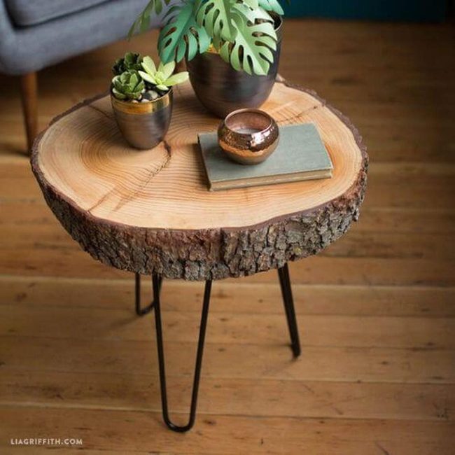 Raw Wood Slice Table
