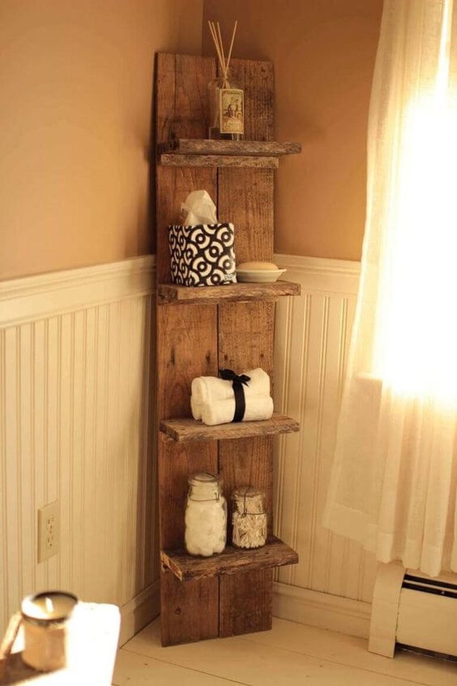 Weathered Wood Shelves, Sustainable Beauty