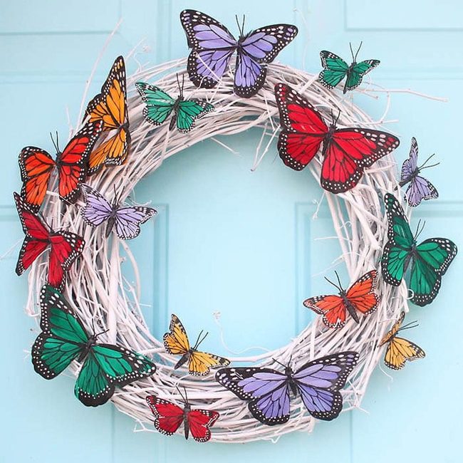 Multicolor Butterfly Wall Wreath