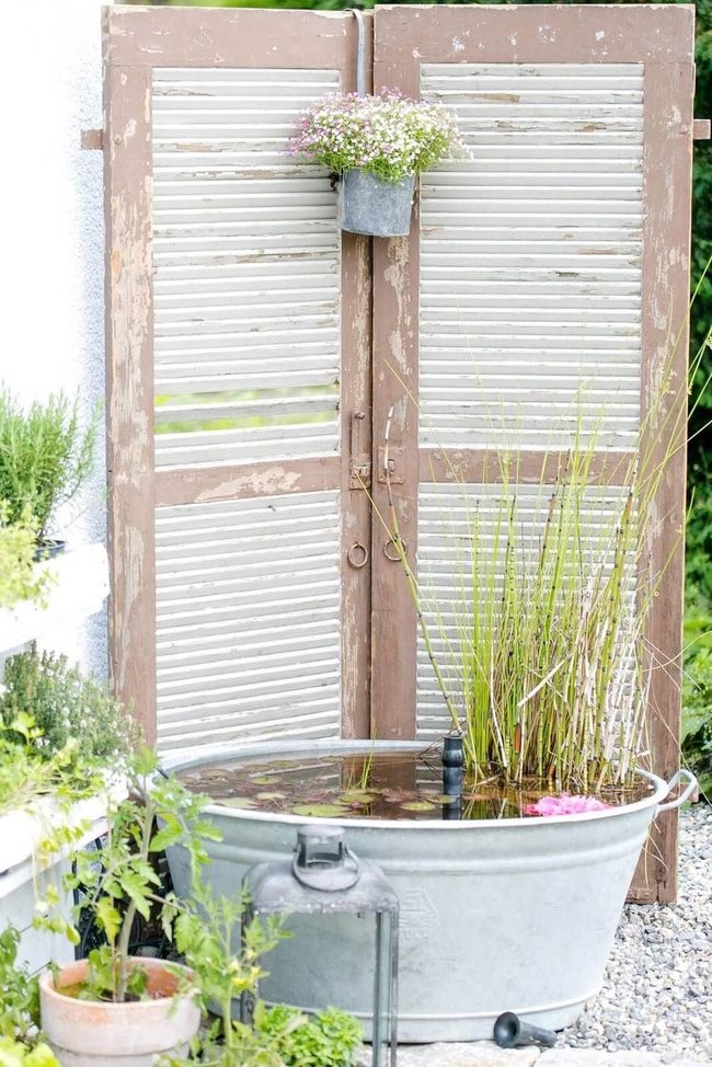 Aged Shutters, Lily Pond Frame