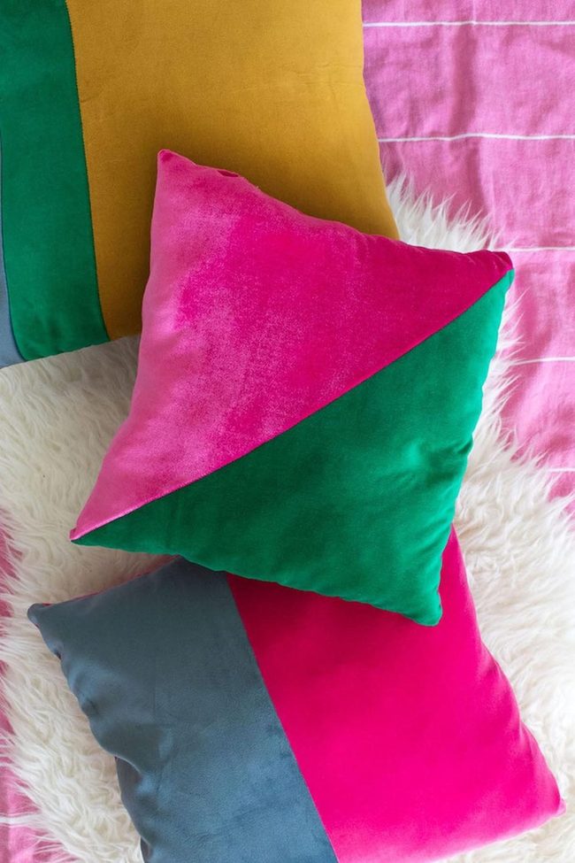 Pink Green Color Block Statement