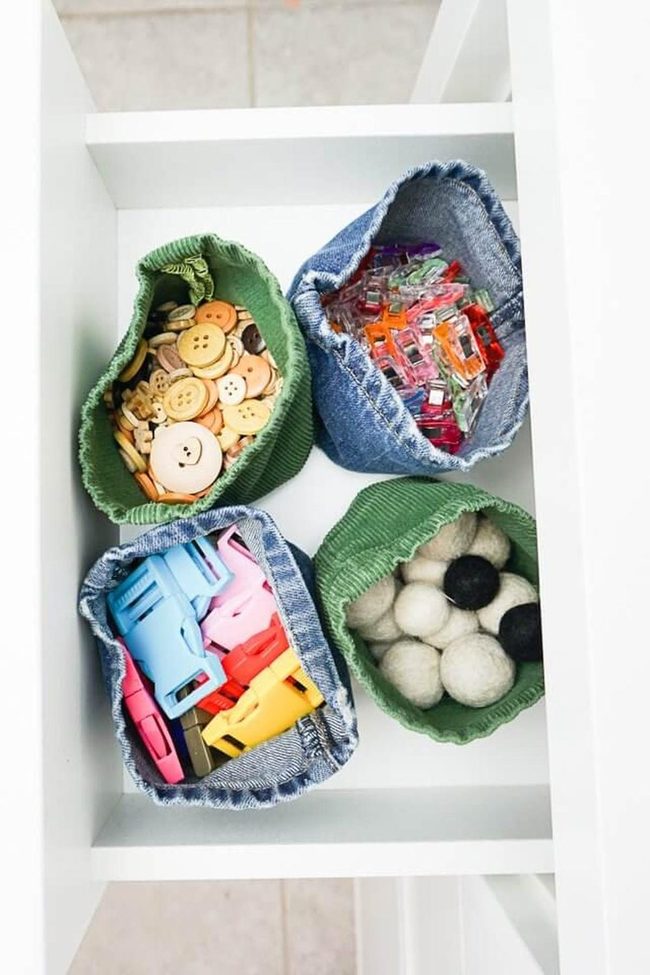 Upcycled Denim Storage Baskets