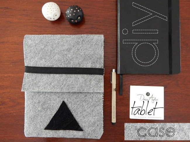 Grey Felt Notebooks With Black Triangles