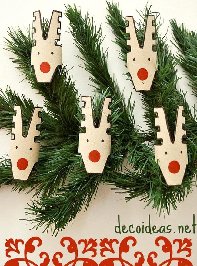 Red-Nosed Wooden Reindeer