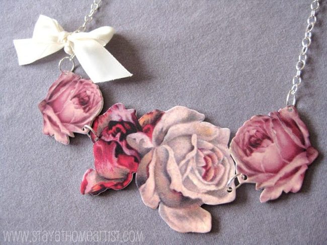 Painted Petals Silver Chain