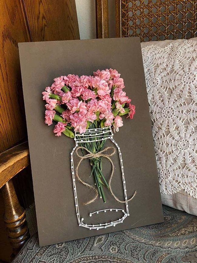 Flowers And Twine Mason Jar