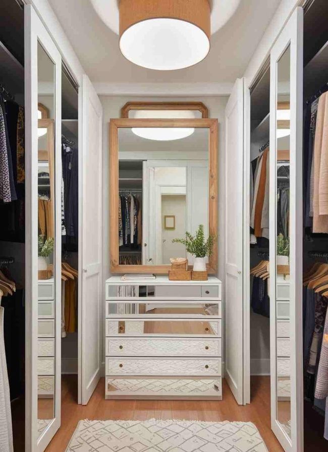 Mirrors Expand Small Closet Space