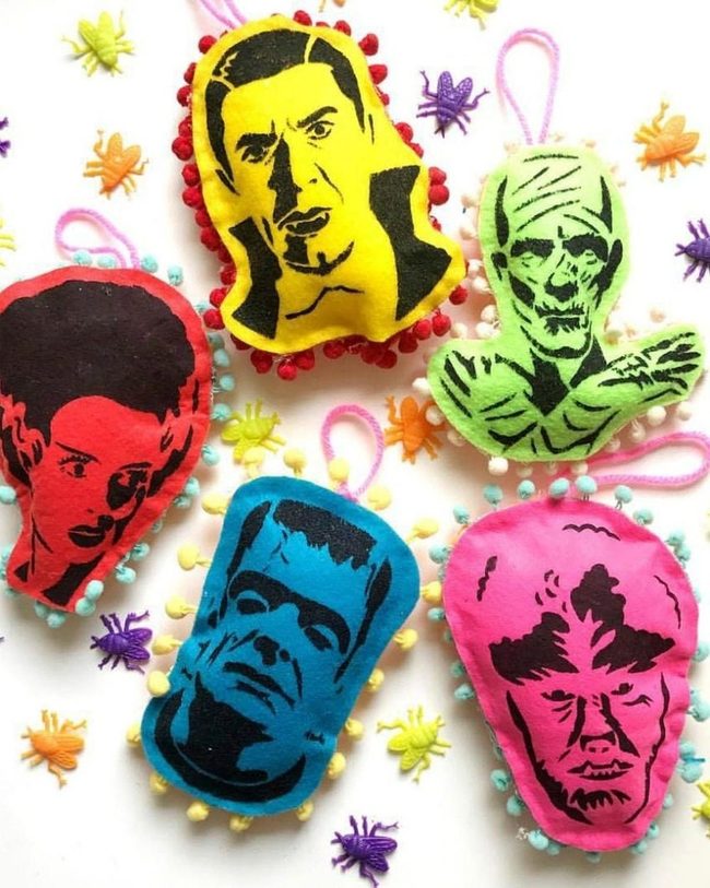 Colorful Monster Pom-Pom Pillows