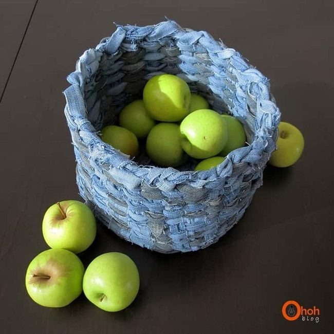 Upcycled Denim Storage Basket