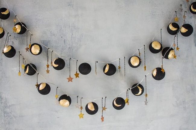 Black And Gold Moon Celestial