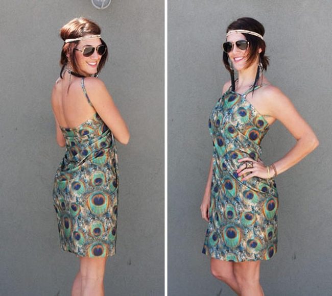Turquoise Peacock Summer Dress