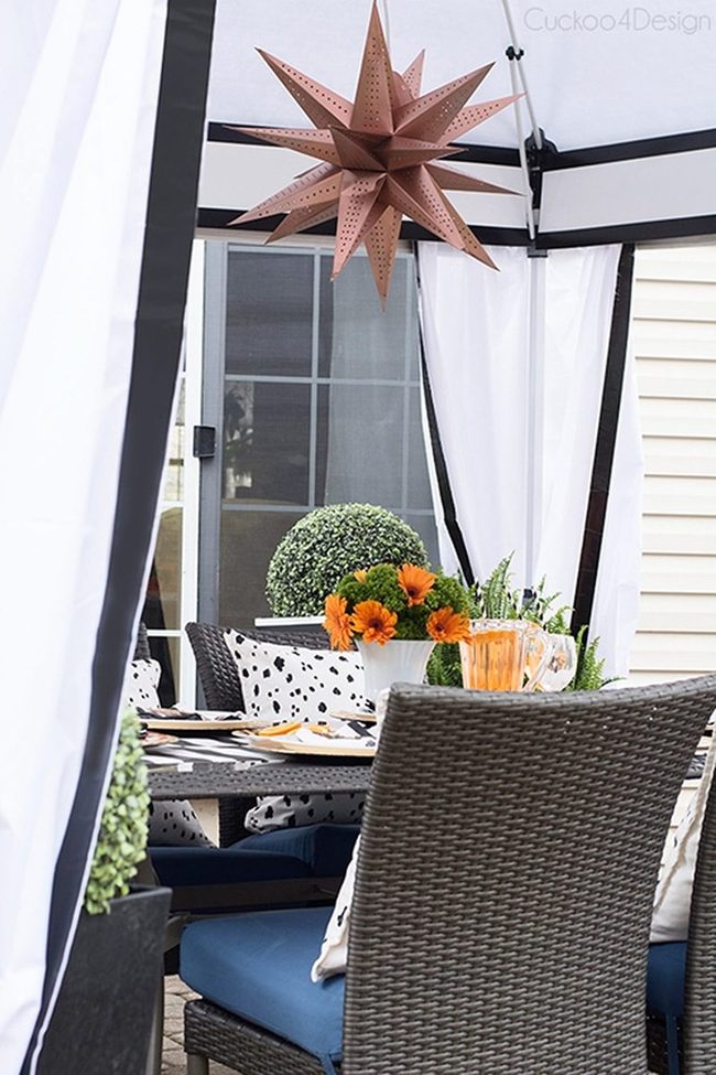 Black And White Patio Cabanas