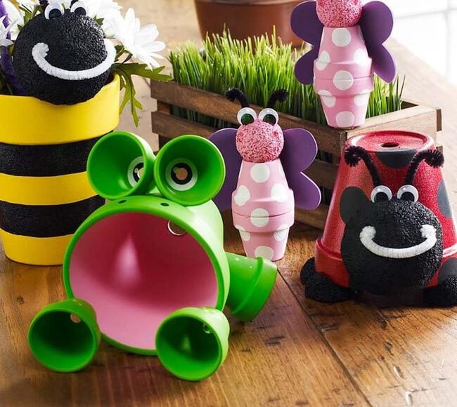 Painted Pot Garden Creatures