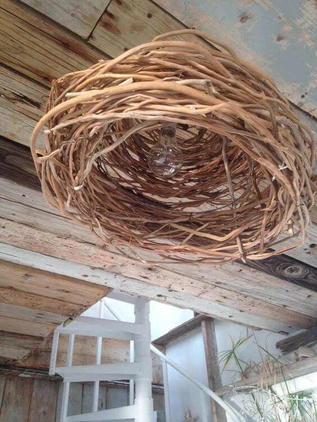 Natural Vine Pendant With Glowing Weave