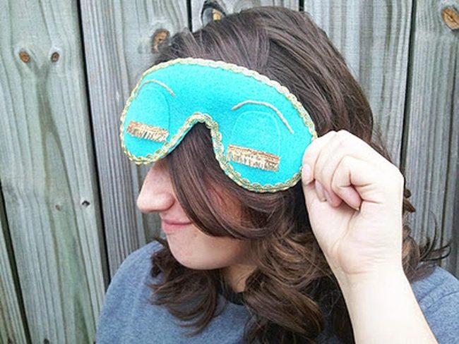 Turquoise Lace Sleep Mask Gold