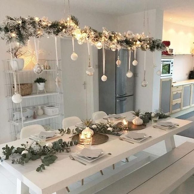 Candlelit Table With Overhead Garland