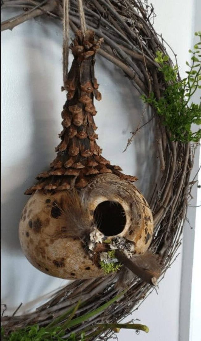 Coconut Shell And Pinecone Wreath