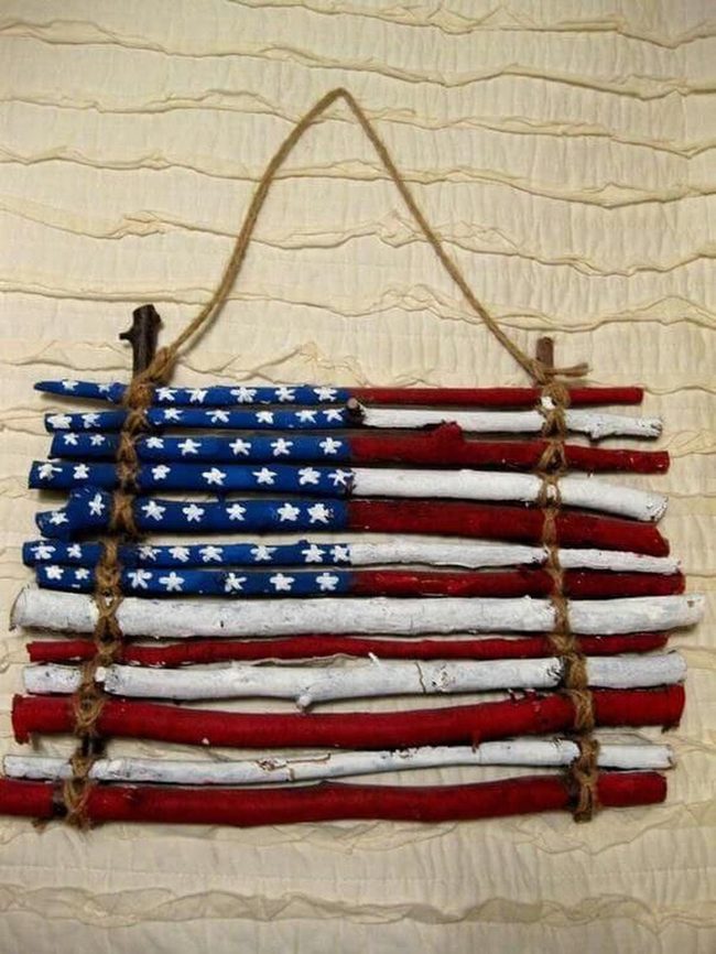 Red White Blue Twig Flag