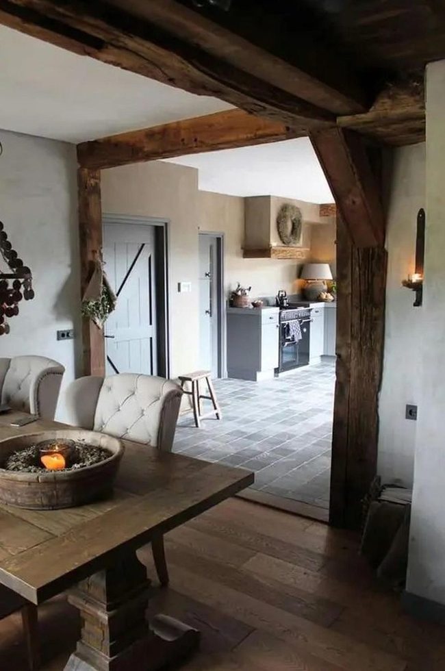 Wooden Beams, Stone, And Candlelight