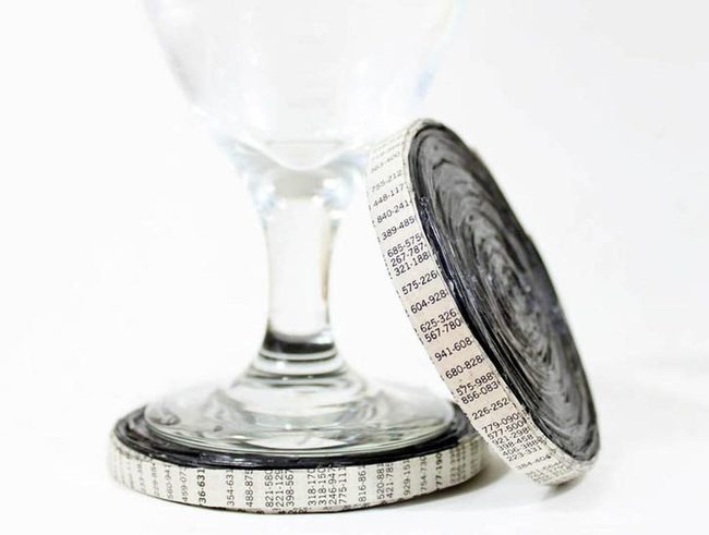 Numbered Black Glass Coasters